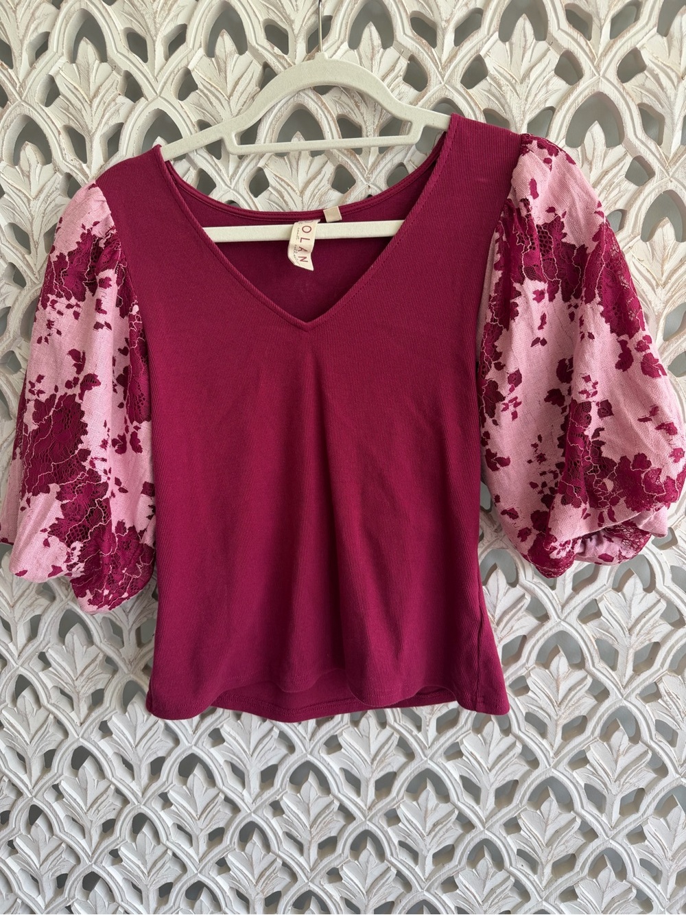 Dolan Anthropologie Puff-Sleeve Knit Top, M